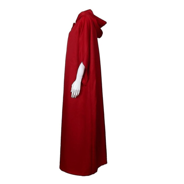 The Handmaid's Tale Kappe Handmaid Offred Kvinder Cosplay Mørkerød Kappe Halloween Kostume Festrekvisitter S