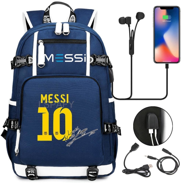 18\" Messi Ryggsäck Svart Vattentät 9