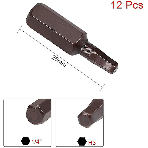 Shank H3 Hex Hög Kvantitet Skruvmejselbitar S2 Höglegerat Stål H1/4 X 25 X H3 Ha