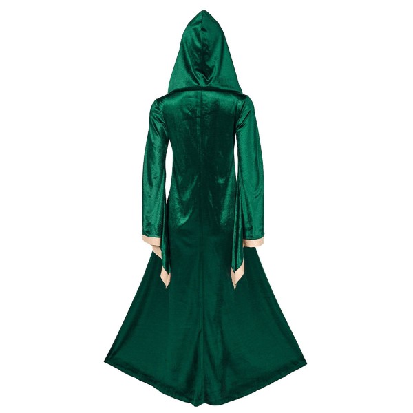 Vintage medeltida viktoriansk klänning renässans balklänningar klänningar kostym långärmad halloween kostym för kvinnor Green 3XL