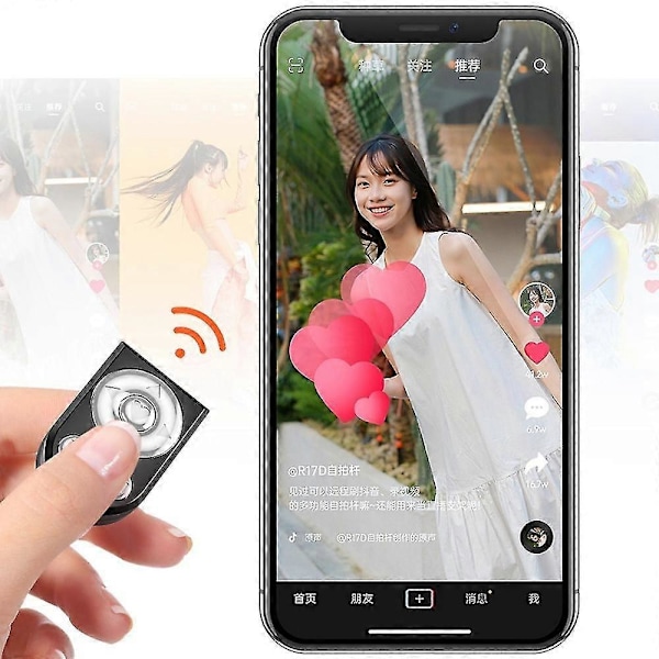 R17DS 1,75 m Bærbar Bluetooth Selfie Stick Udtrækkeligt Tripod Telefonstativ med Dobbelte Udfyldningslys 360 White