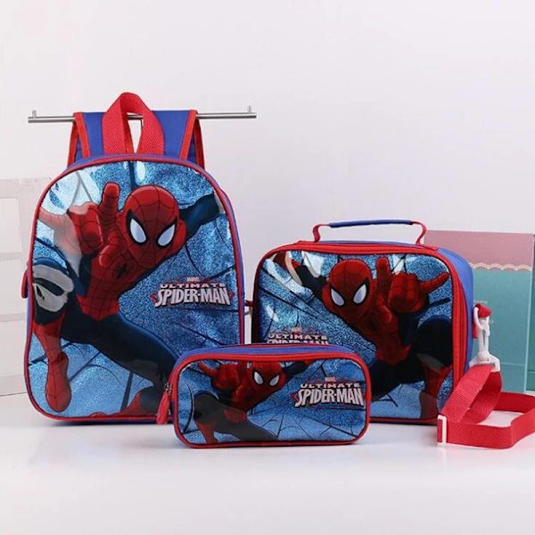 Spider-Man Barnskolväska Disney Frozen Elsa Princess Ryggsäck 3 Delar/Set Förskola Tecknad Skolväska style 4