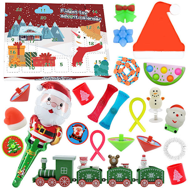 Nedräkning Jul blindbox adventskalender flickor accessoarer diy handgjord presentförpackning set leksakspresent Christmas train