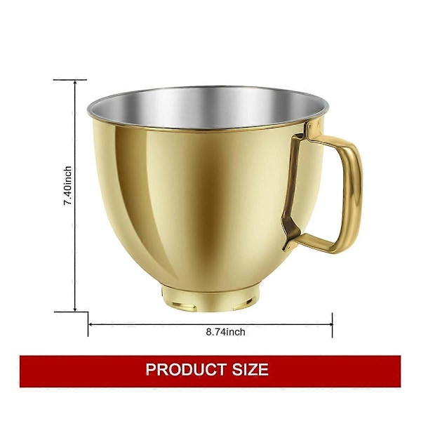 5 QT Rostfri Stål Skål för Artisan&Classic Serien 4.5-5QT Tilt-Mixers K45 KSM70 KSM150 Go