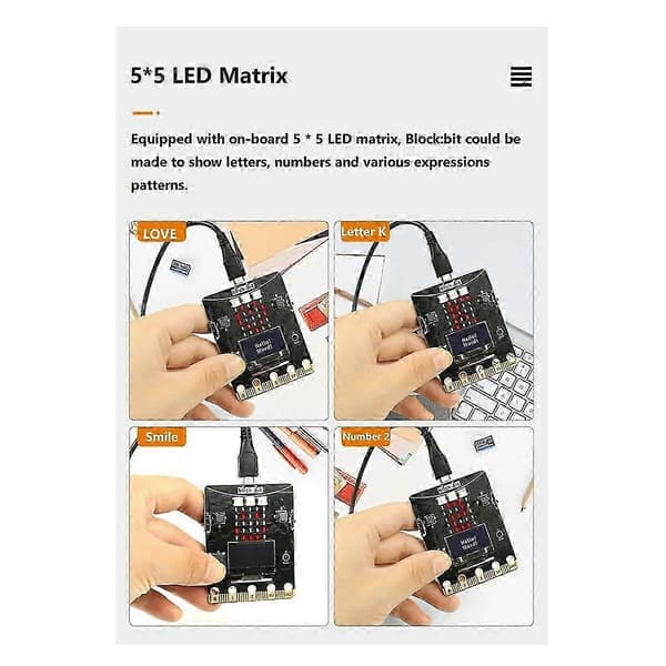 Programmerbart kodebrett for Micro:Bit | STEM-utdanningssett med sensorer, LED-lys og høyttaler