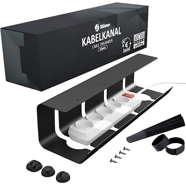 Kabelhantering - Kabelorganiserare För Förvaring av Kablar, Kolstål Stödjer Upp Till 5 Kg, Kabelhylla (svart) - Minimalistisk Design För Kontoret