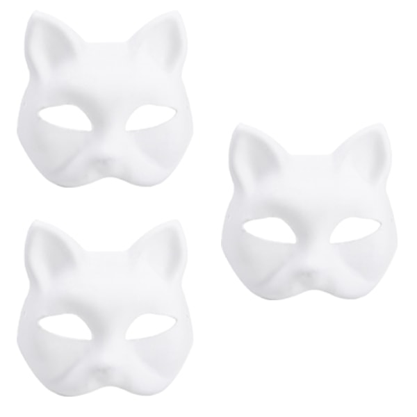 Anime Halloween Foxes Mask Japanese Cosplay Rave Handmålad Anime Demon Slayer Half Face Cat Masks Festival Festrekvisita 3pcs