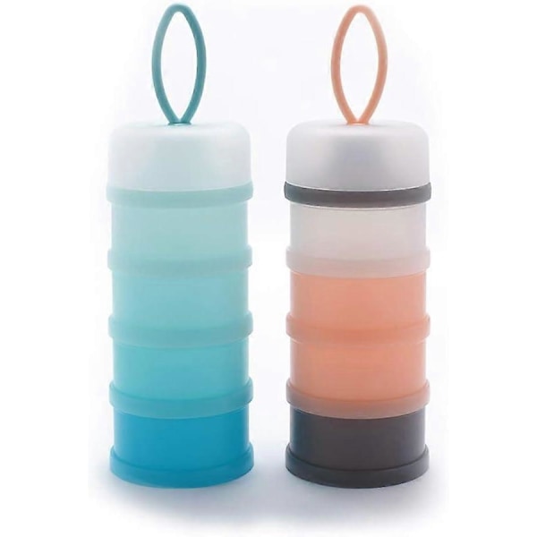 2-delt Babymelkpulverdispenser Twist Lock Stabelbar Mobil BPA-fri Melkpulverdispenser