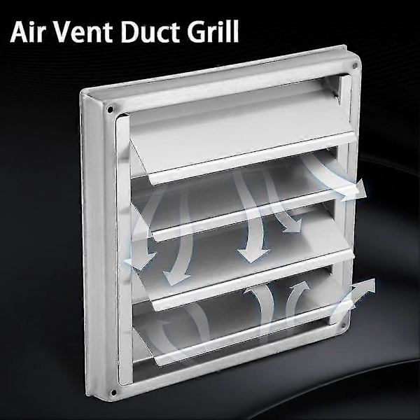 Ventilationsrist Ventilationsport 100mm Rustfrit Stål 304 Udendørs Hætte Sølv Som Vist Rist