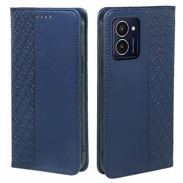 Kompatibel med HMD Pulse / Pulse+ Etui Pung Læder Telefon Cover Lykke Kløver Prægning Blue
