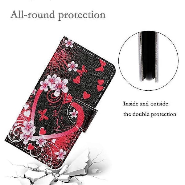 Yhteensopiva iPhone 15 Plus -puhelimelle, kuvioitu, painettu, kääntyvä jalustakotelo PU-nahkaa, ristikkäinen pintakuvio, lompakkokotelo ja hihna Red