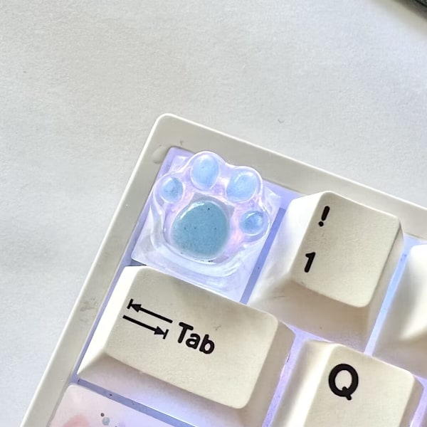 Tangentbordstangent Kattfotdyna Transparent Bakgrundsbelysning RGB WASD Pil ESC Tangent OEM XDA Cherry Profil Mx Switch Crystal Blue 1 Pcs
