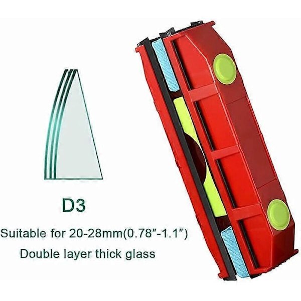 The Glider D3 Magnetisk fönsterputsare för enkelglasfönster från 20 till 28 mm tjocka Magnetisk fönsterputsare