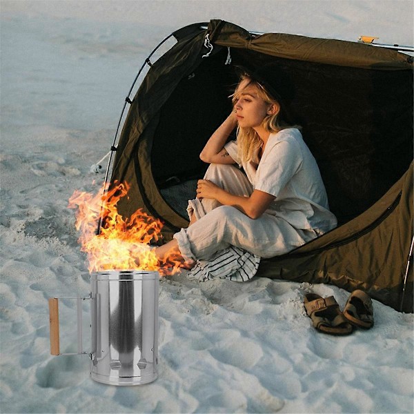 Tändrör Briketter Grillkol Tändare Rostfritt Stål Tändning för Hem Utomhus Picknick