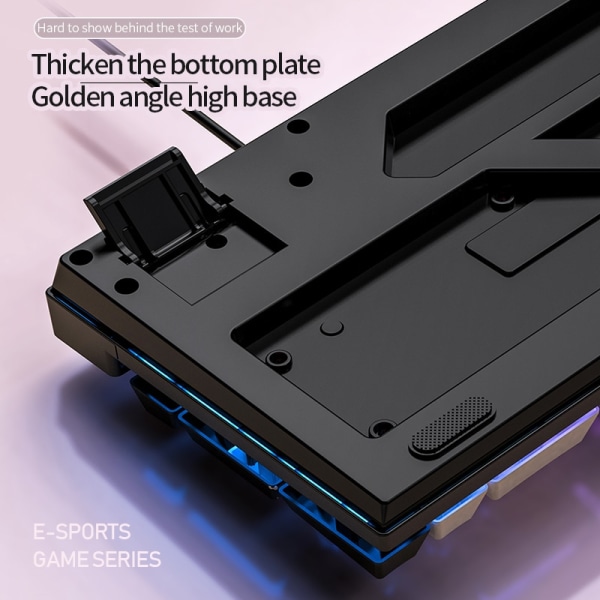 104 taster Gaming Mekanisk tastatur kablet for PC Gaming Desktop Computer tilbehør White blue