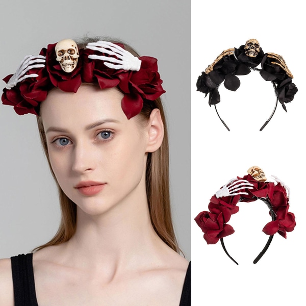 Skull Pannband Halloween Tiaras Crowns Day Of The Dead Pannband Kostym