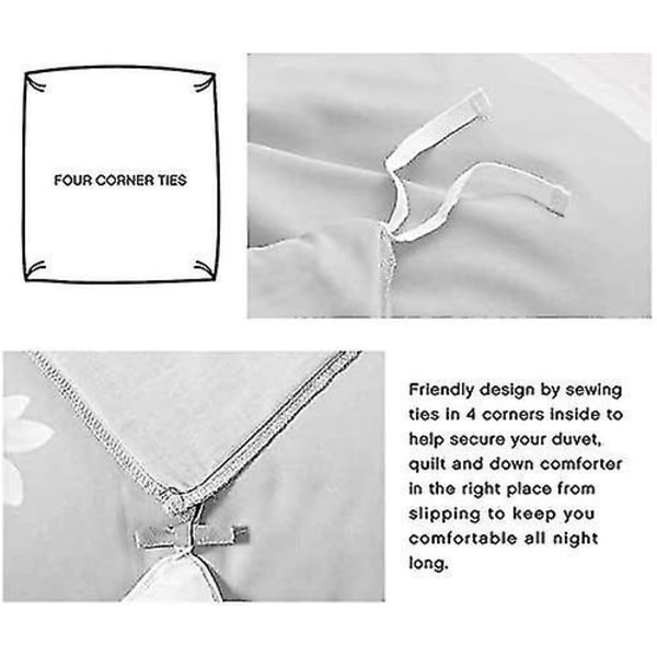 Dynetrekk Sengesett Reversibelt Med Putetrekk Sett Enkelt Dobbel King Size W Double