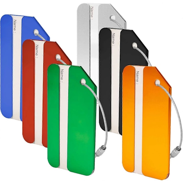 6 Pakning Aluminium Bagasjelapper for Reisevesker (6 Farger)