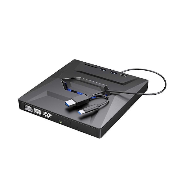 Ekstern DVD CD Brænder CD og DVD Afspiller Type C/USB3.0 Ekstern DVD CD Drev til PC Laptop W