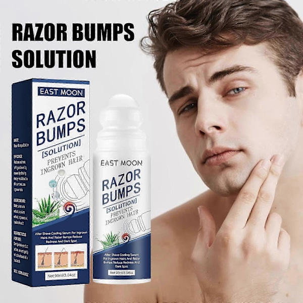 Razor Bump Stopper med behandling for inngrodde hår, behandling for barberingsnupper for kvinner og menn, After Shave-løsning for inngrodde hår og barberingsbrann