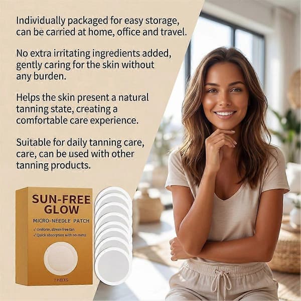 Sunless Glow Micro Needle Patch, Selvbrunende Microdarts Plastre Naturlig Gradvis Bronze til Mænd Kvinder A 2pcs