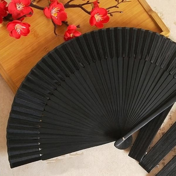 Bambu Handfläkt Elegant Utskurna Handvikfläktar Bambu Vikfläktar för Evenemang