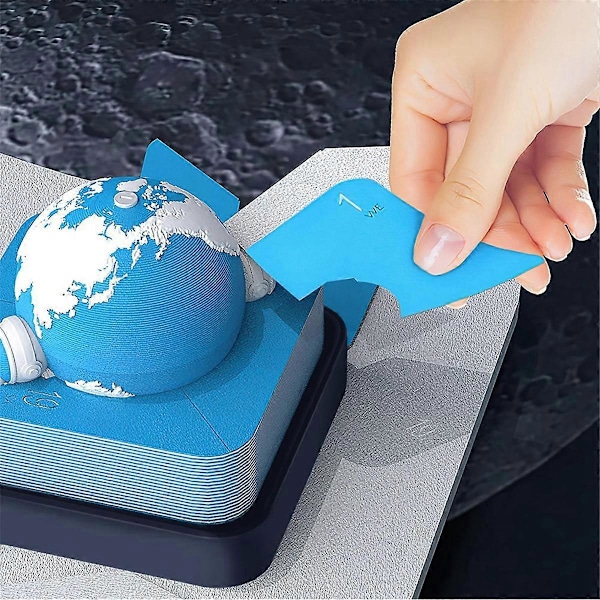 3D Kunst Kalender Memo Pad 2024, Time Piece Kalender Jord Papir Udskæring Sticky Note Trykt Afrivningskalender