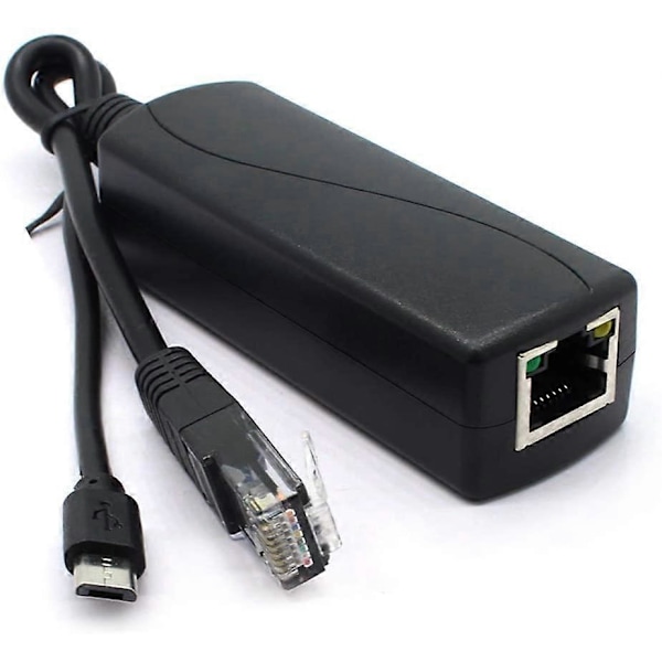 2-pakkaus Gigabit PoE -jakaja, 48 V - 5 V 2,4 A Micro USB Ethernet -sovitin, toimii Raspberry Pi 3B+:n, IP-kameran ja muiden kanssa