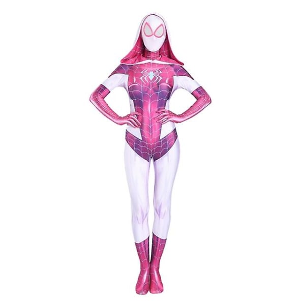 Spider Gwen Stacy Cosplay Dräkt Symbiote Venom Carnage Mask Huva Zentai Kostym Anti-gwenom För Kvinnor Flickor Halloween Outfit Hög kvalitet 2 L