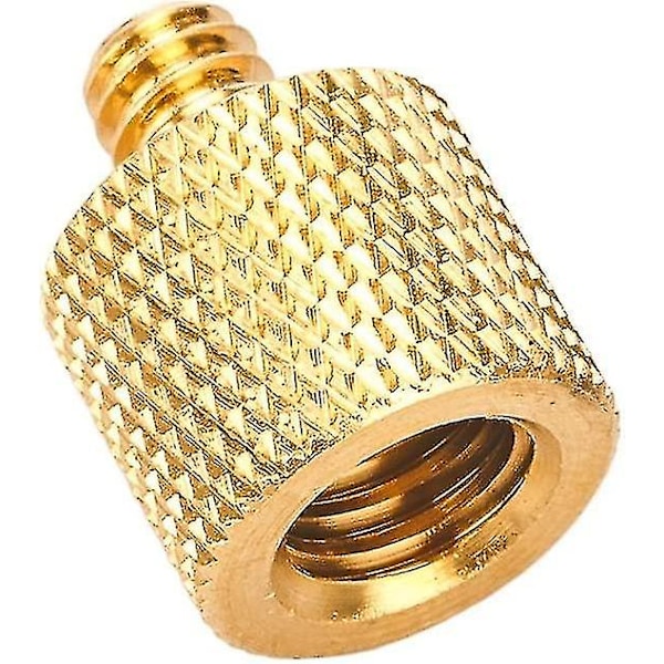 1/4 Hona till 3/8 Hanegängreducerare Mässingsskruvadapterset med 3/8 Hona till 1/4 Hanegäng Mässingomvandlare för Kamera 6st-guld