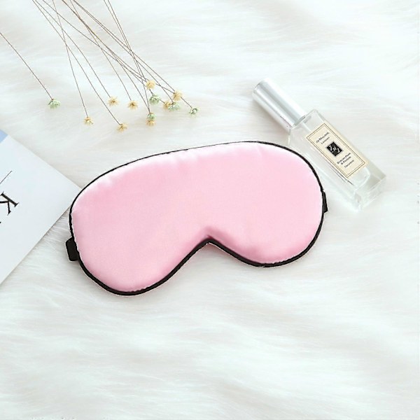 Sovmask, Justerbar Ögonmask i Siden för Sömn, Resor, Flygplan (2-pack Svart)