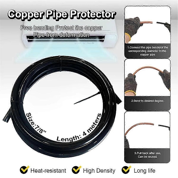 Kopparrörsskydd Plaströrsböjningsverktyg Anti-Deformation Kopparrörsskyddsrör för Luftkonditionering 7/8 tum