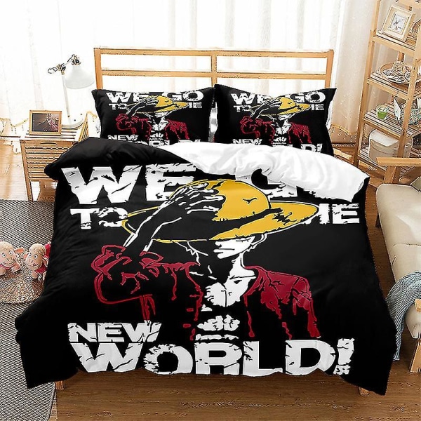 One Piece Luffy Sandblåst Dynetrekksett i tre deler Q F 173*218three-piecesuit