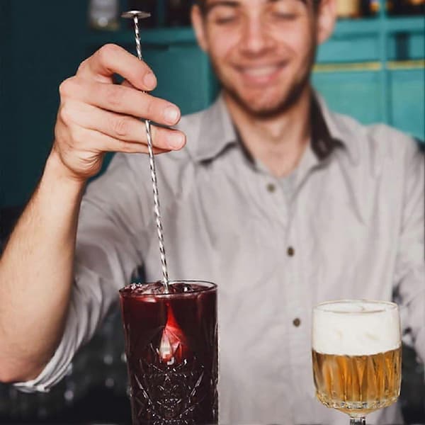 5-delt Cocktail Shaker Sett Sil Jigger T-Mikseskje Muddler Bartender Kit Rustfritt Stål S