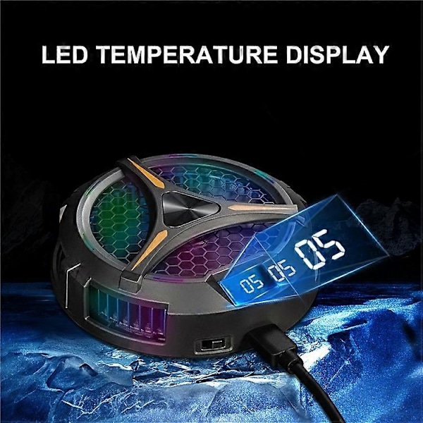 DEVASO D52 Halvleder Magnetisk Hurtigkjøler Kompatibel Med Steam Deck Spillkonsoll Stille Kjøling Digital Display Radiator (Lar