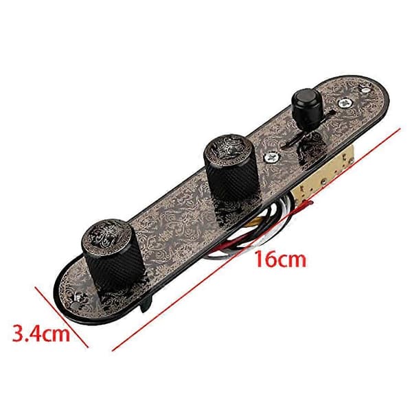 3-vejs Switch Monteret Guitar Kontrolplade til Guitar Sort