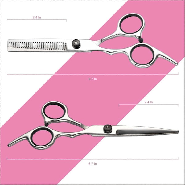 DIY Hårklippesæt - Barbersakse Udtyndersakse - Professionelt Barberblad Skarpe Barbersakse Hårklipper Sæt med Hylster Hårklippetilbehør til Hår