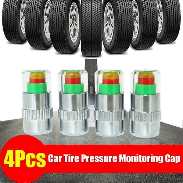 4 x Bilventil Däcklock Dammsensor Hjul Tryck UK Sensor PSI Däck HET Y5T4