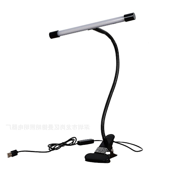 LED-pöytävalaisin puristimella, joustava joutsenkaula-varsi piirustuspöydän valaisin, 3 väritilaa, voidaan käyttää USB:n kautta, sängynpäätyyn, työpöydälle, studioon, yöpöydälle Re