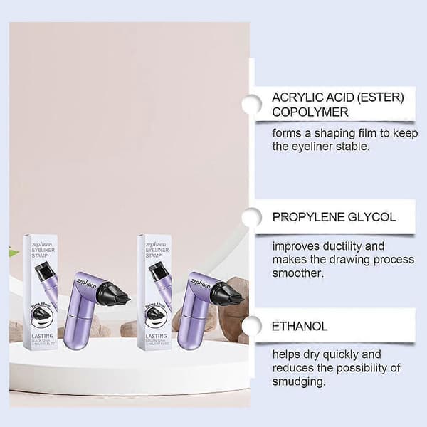 Zephoco Vanntett Eyeliner Stempel Dobbeltsidig Vinget Liner Smudge Proof Brown