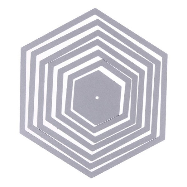 7 stk./sæt Hexagon Spiral Skærestempler Stencils DIY Scrapbooking Dekorativt Papirkort Skabelon Klip