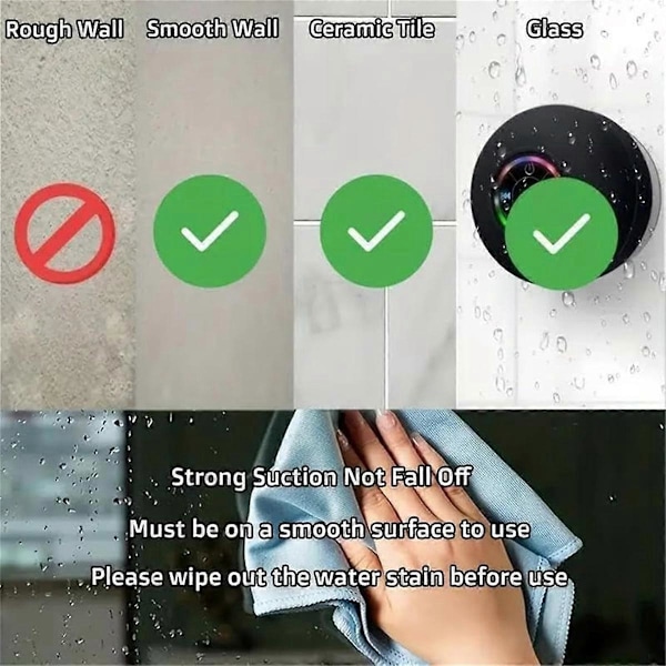 Duschhögtalare Mini Bluetooth Duschhögtalare Vattentät Mini Portabel Duschhögtalare med LED-ljus för Utomhushögtalare