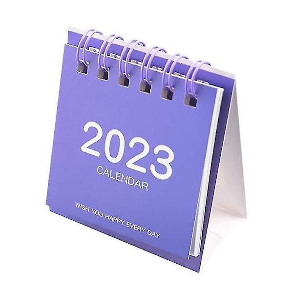 2023 Kalender Minimalistisk Dekorativ Selvstående Lett Sidevending Fleksibel Daglig Plan Solid Farge Juli 2022 Til Desember 2023 Skrivebordskalender F