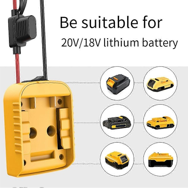 Power Wheels Adapter för 18V/20V Litiumbatteri DIY Batteriadapter med ON/OFF Strömbrytare Säkring för DI