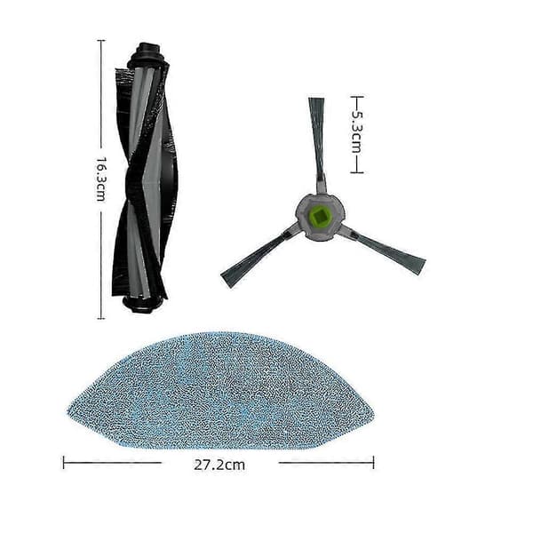 Hovedsidebørste Moppekluter Klut Kompatibel med Ecovacs Deebot Ozmo U2 / U2 Pro
