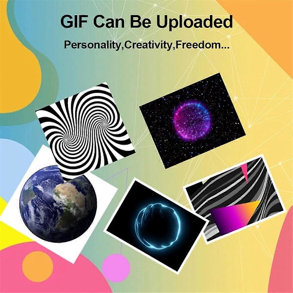 Smart WIFI Værstasjon Klokke DIY Søte GIF Animasjoner Skrivebordsdekorasjon Elektronisk Album Funksjon