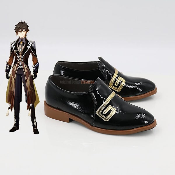 Genshin Impact Zhongli Anime-hahmot Kengät Cosplay-kengät Saappaat Juhlapuku Rekvisiitta Man Size Chart 39