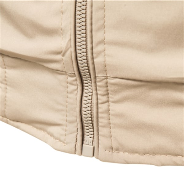 Ensfarvet bomberjakke Herre Casual Slim Baseball Herrejakke Camel CN Size XL 72-80kg