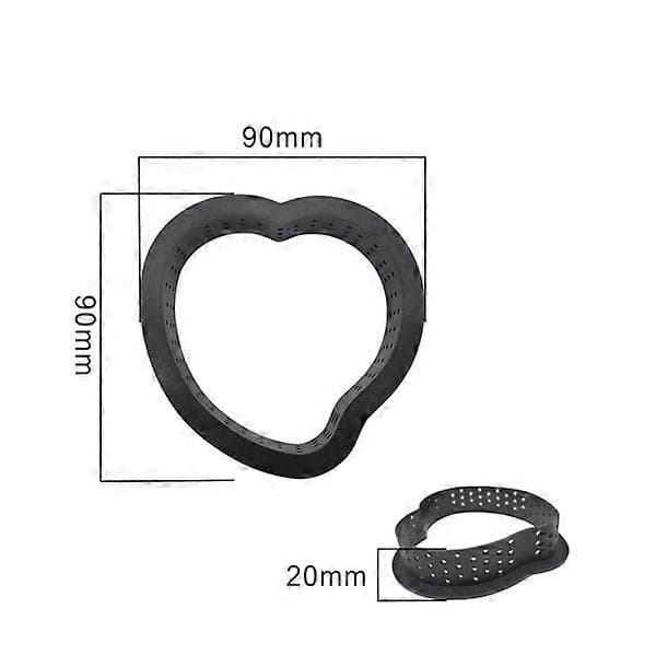 12 stk. Hjerteformede Tærteringe Varmebestandige Perforerede Kage Mousse Ringe Non-stick Bageforme Mini Ca