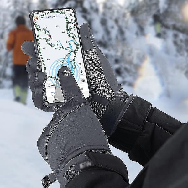Vanntett for menn og kvinner, varme vinterhansker med sensitive fingertupper S-l L